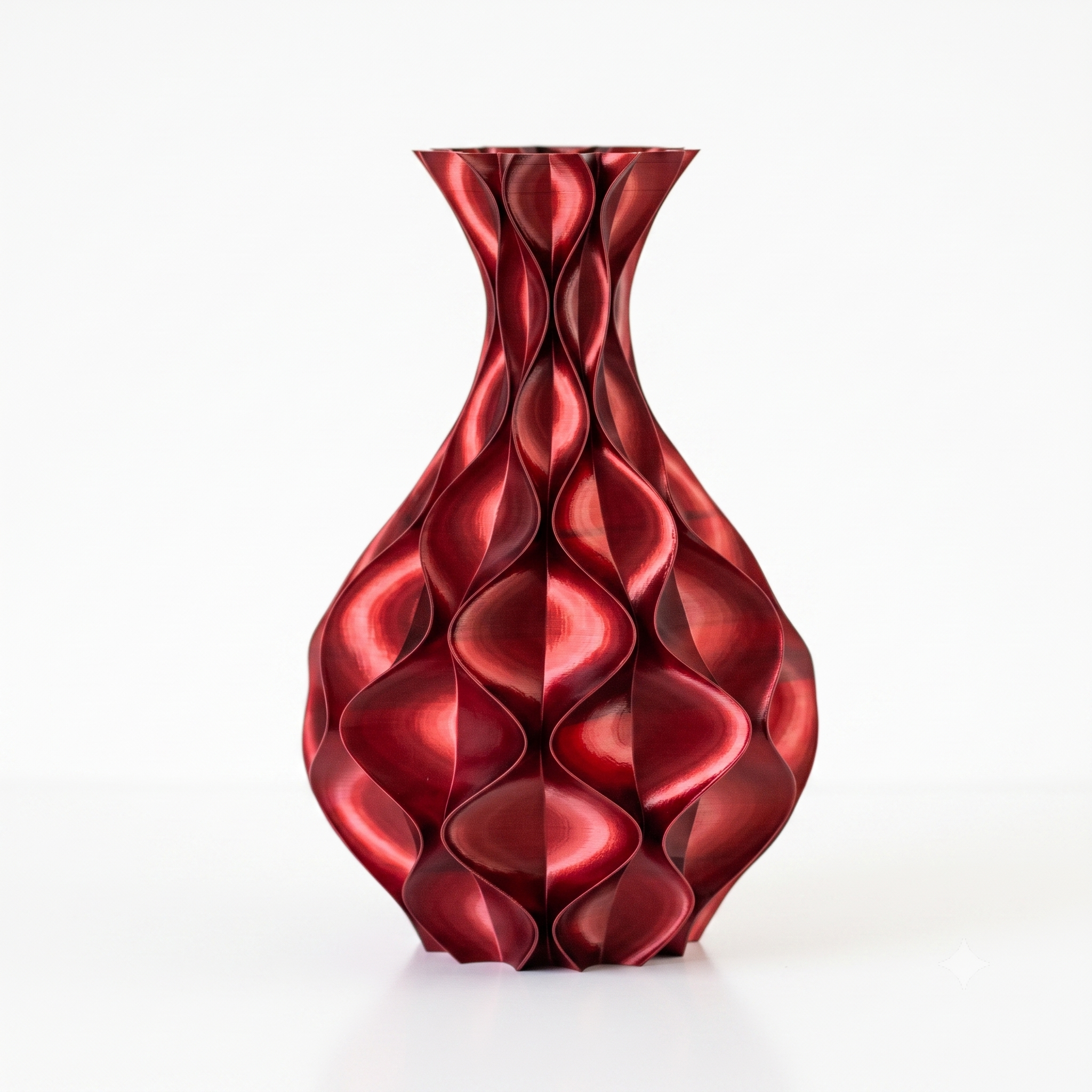 Muschelvase Schwarz Rot