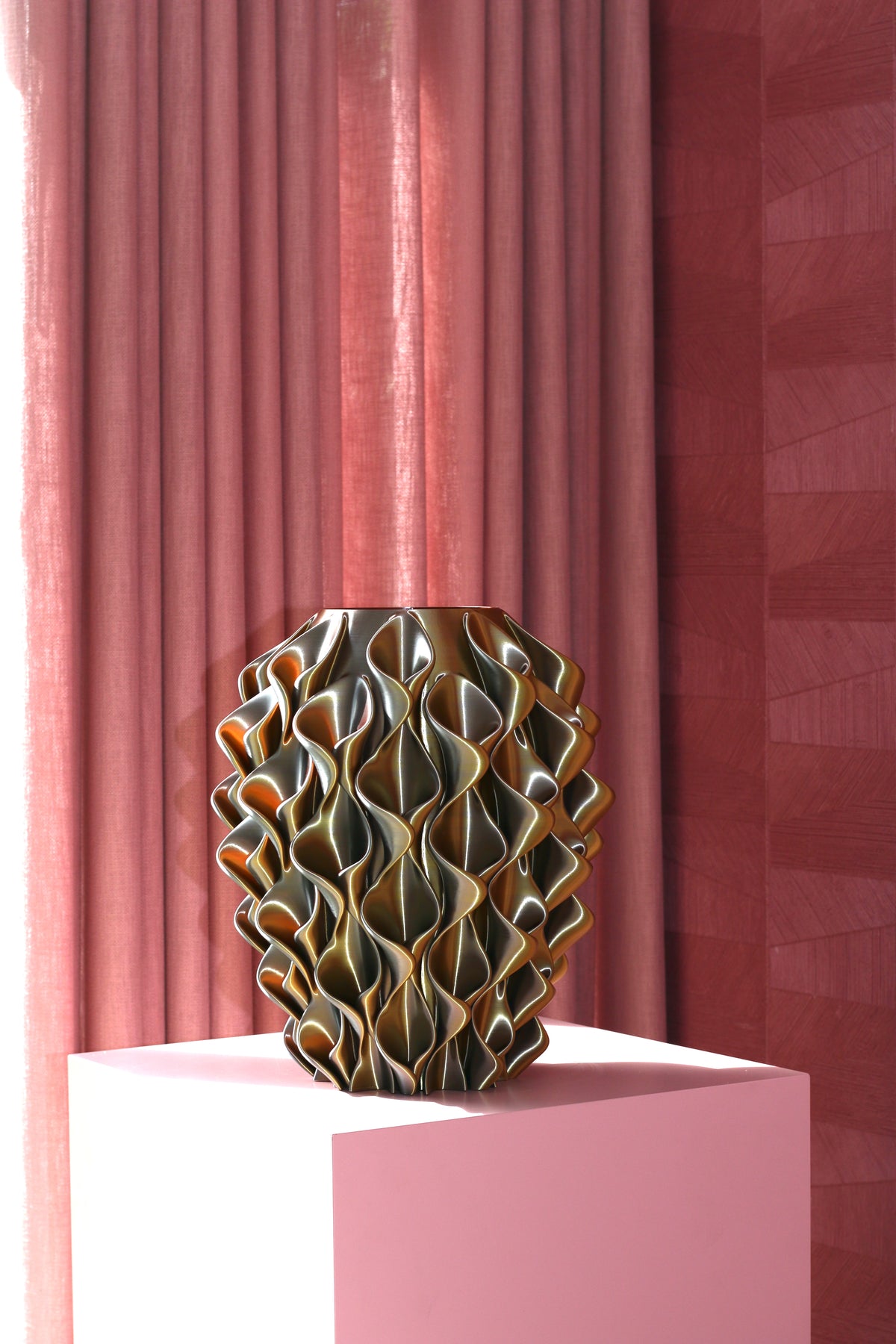 Coral vaas- Goud Silver Koper