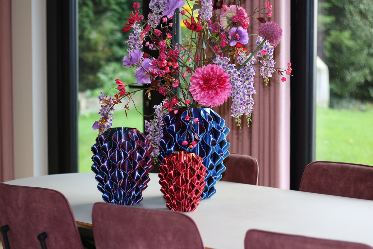 Korallen-Vase Gelb Blau Rot