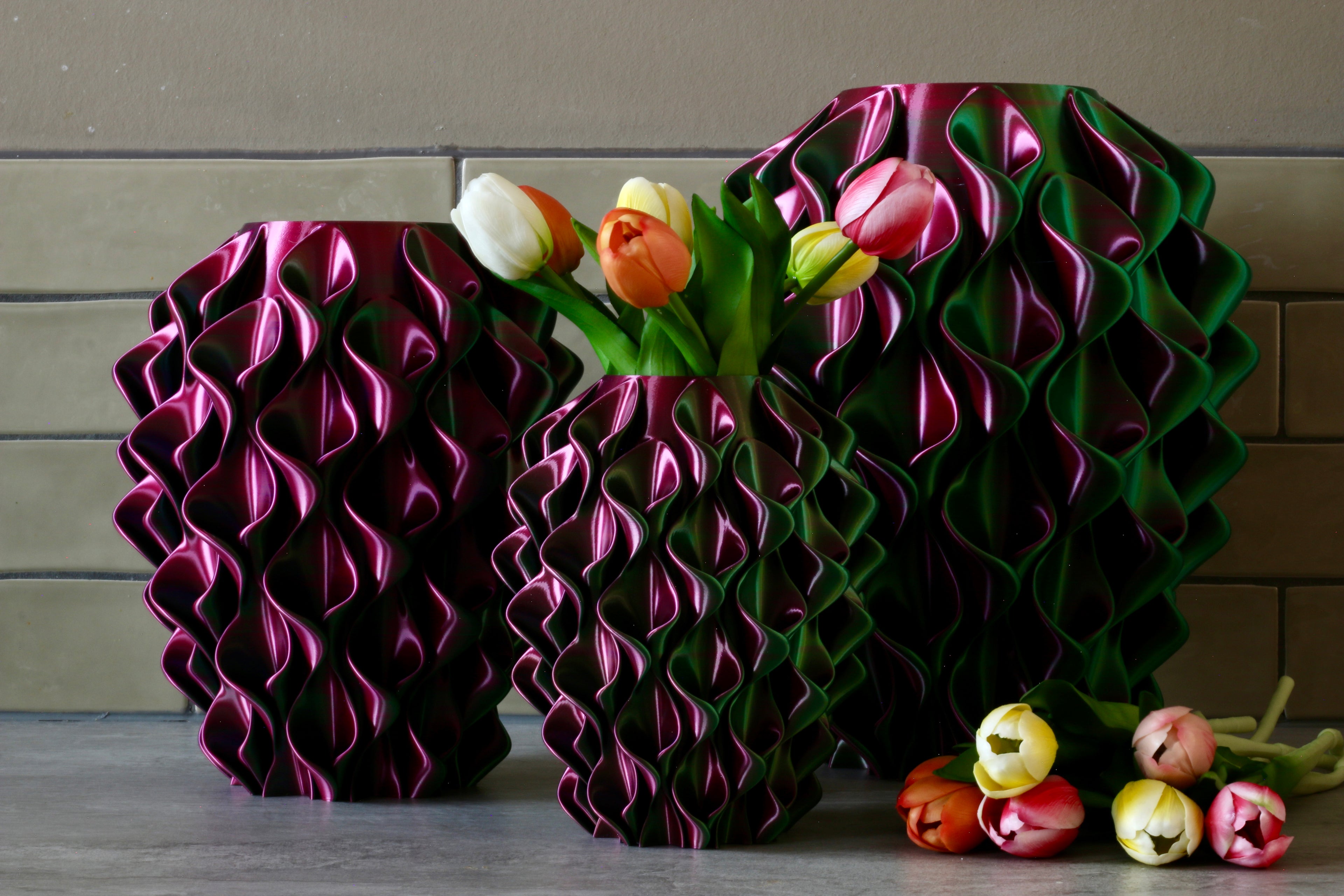 Coral vaas - Blauw & Groen & Rood