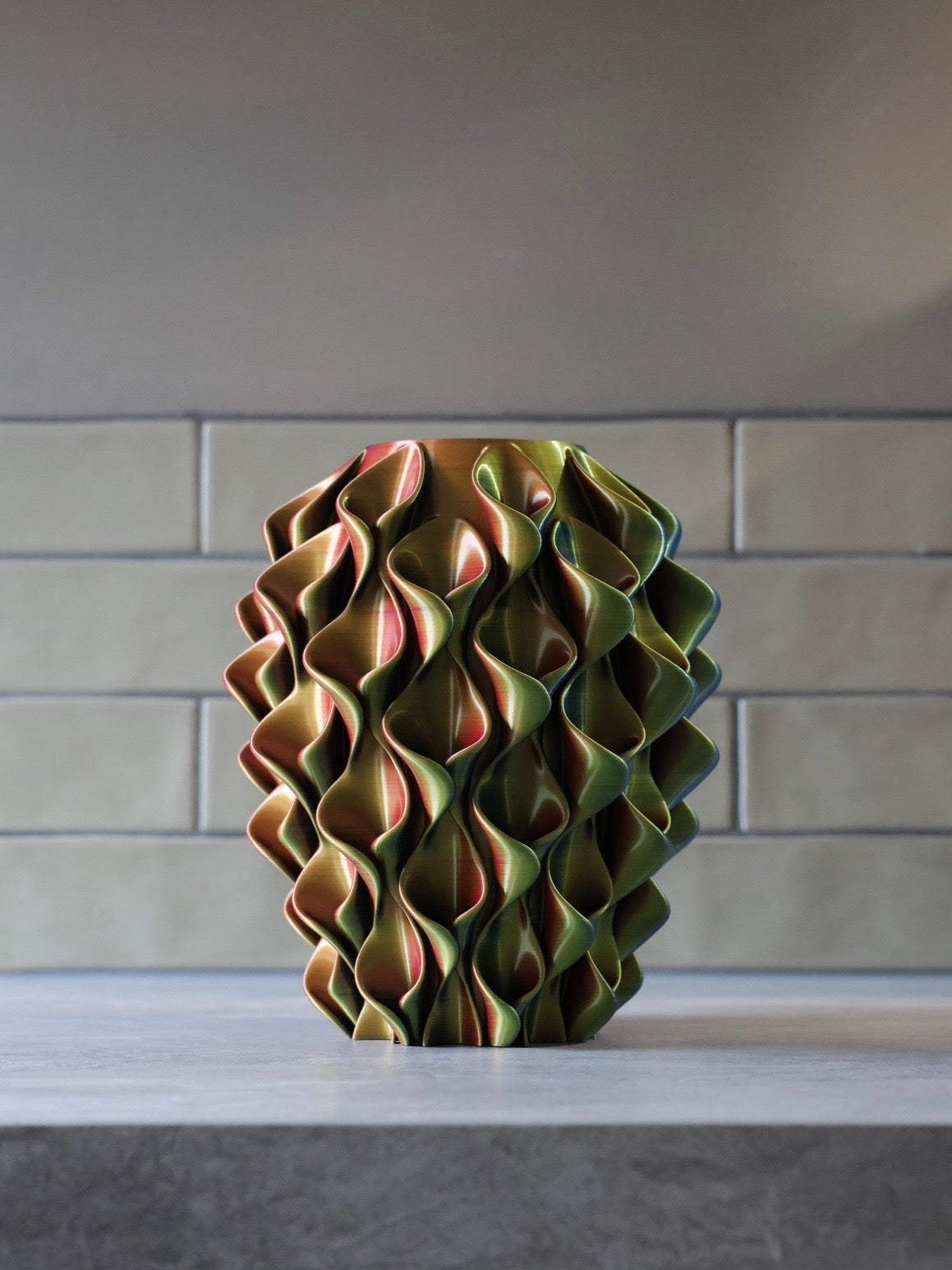 Coral vaas - Geel & Blauw & Rood