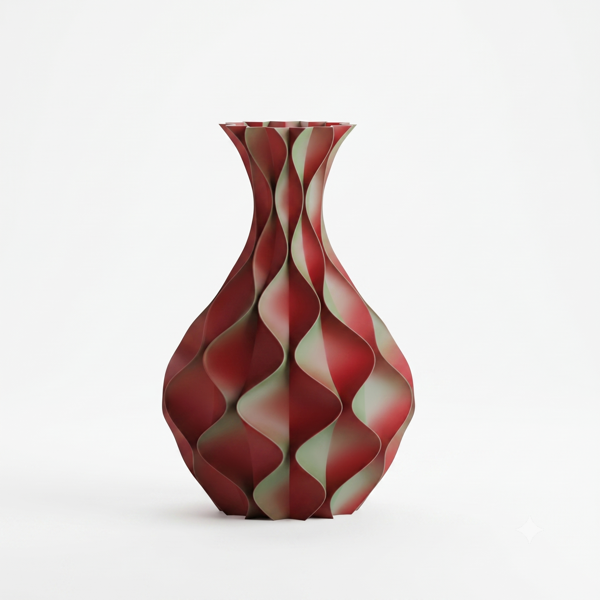 Muschelvase Schwarz Rot Grün Matt