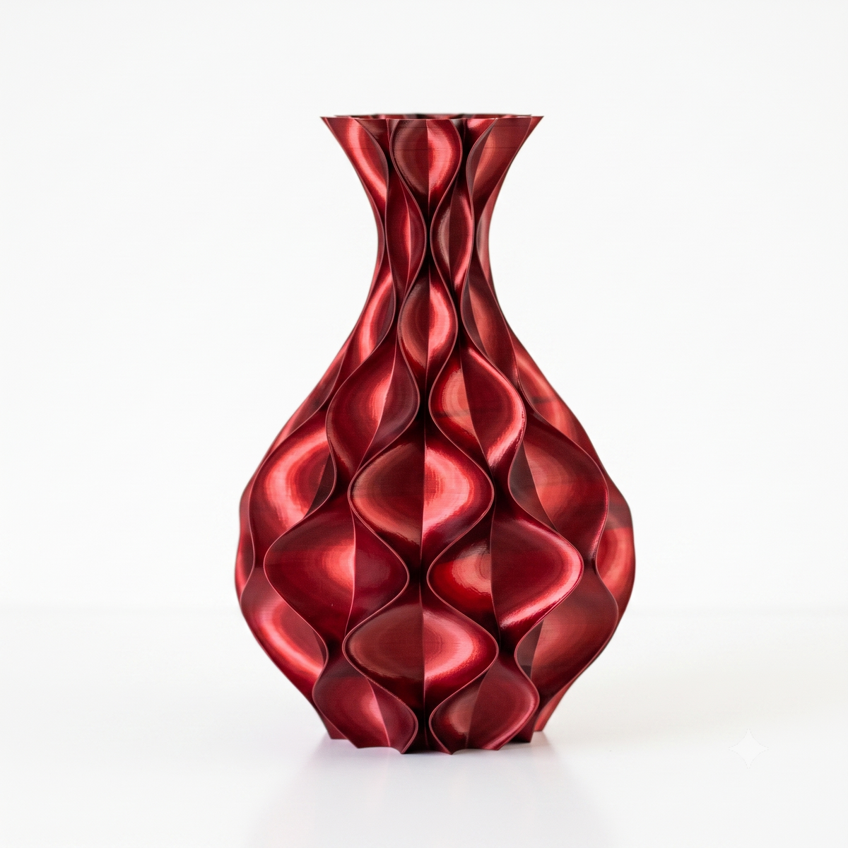 Muschelvase Schwarz Rot