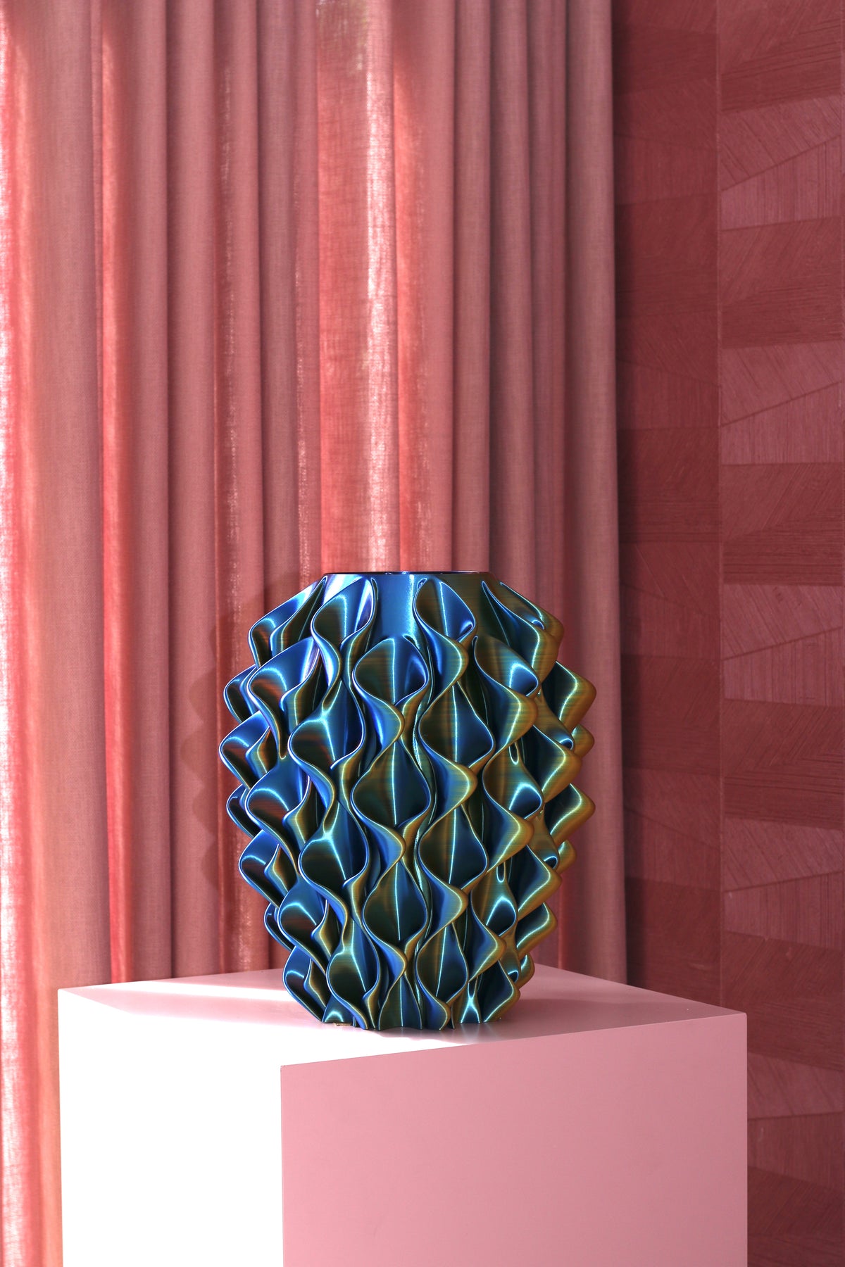 Korallen-Vase Gelb Blau Rot