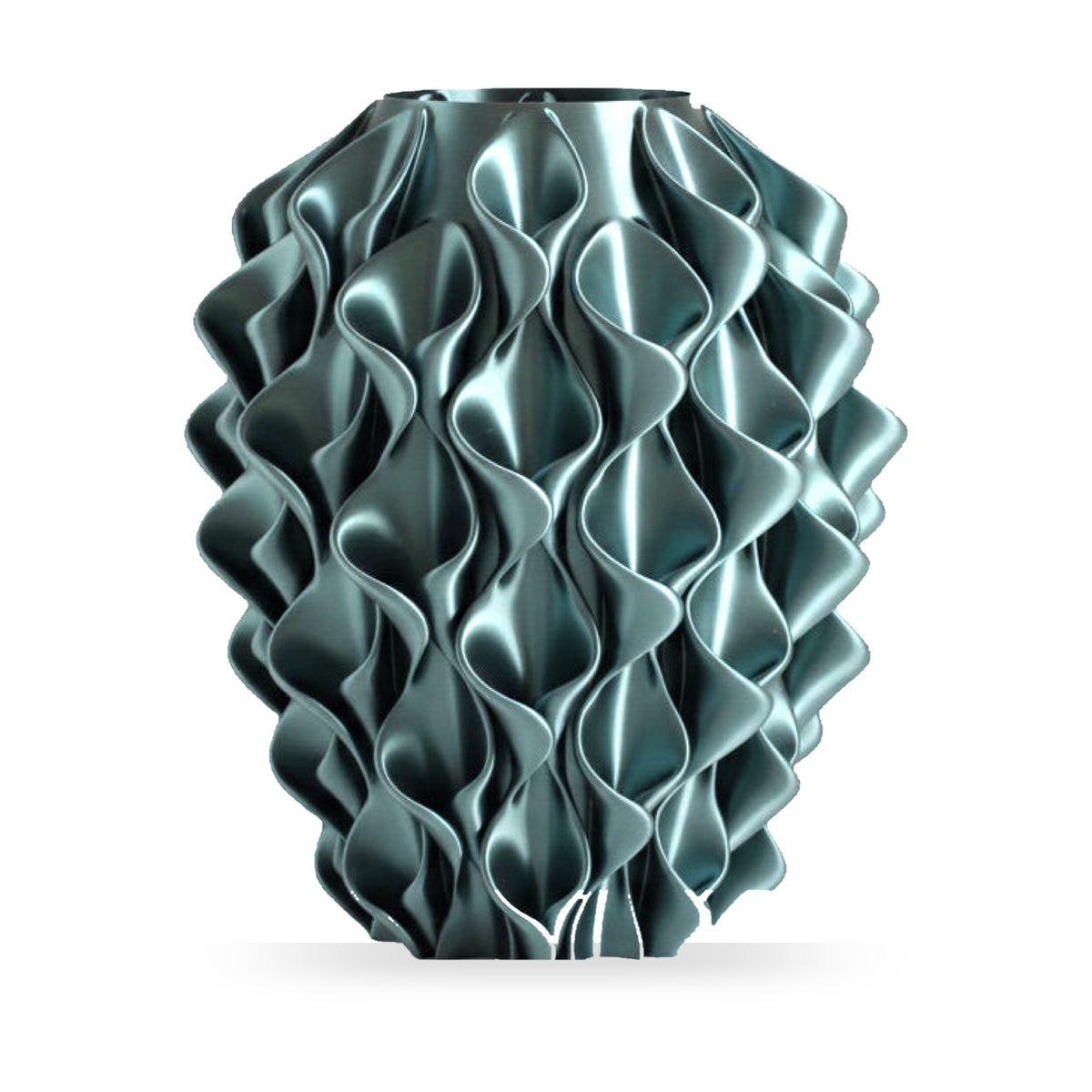 Coral vaas Groen op witte achtergrond – 3D-geprint designobject van Studio VormVezel