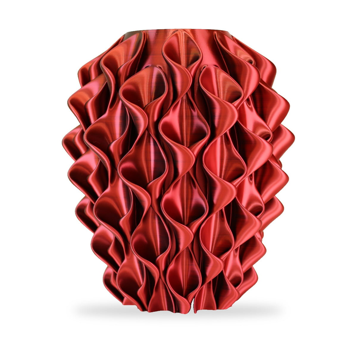 Coral vaas Zwart Rood op witte achtergrond, andere kant