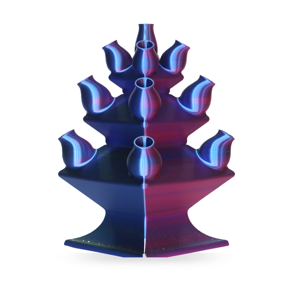 Tulpenvaas – Rood Blauw Geel op witte achtergrond, andere kant
